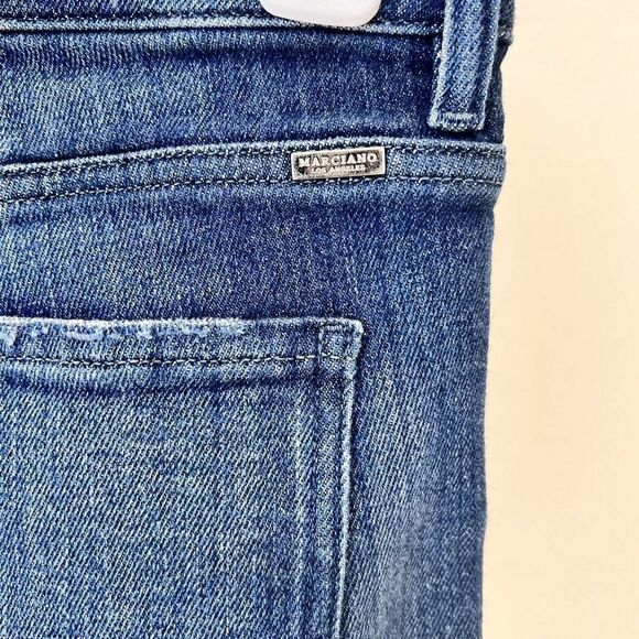 Marciano Womens Blue Regular Fit Medium Wash Raw Hem Denim Cigarette Jeans Sz 28 - Picture 6 of 11